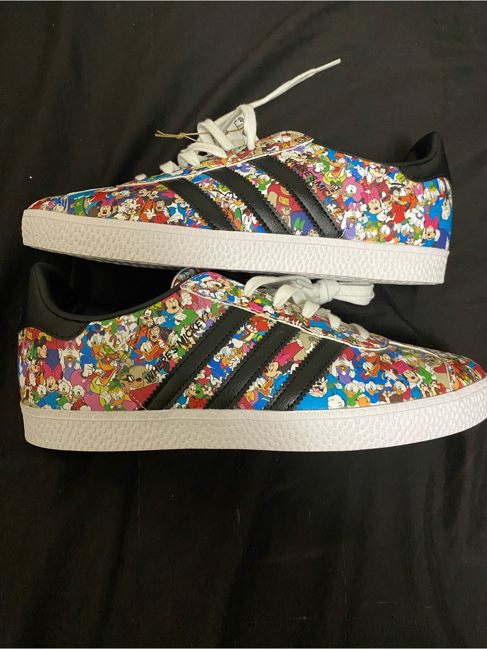 adidas Multicolor Disney Character Print Sneakers with Black Stripes